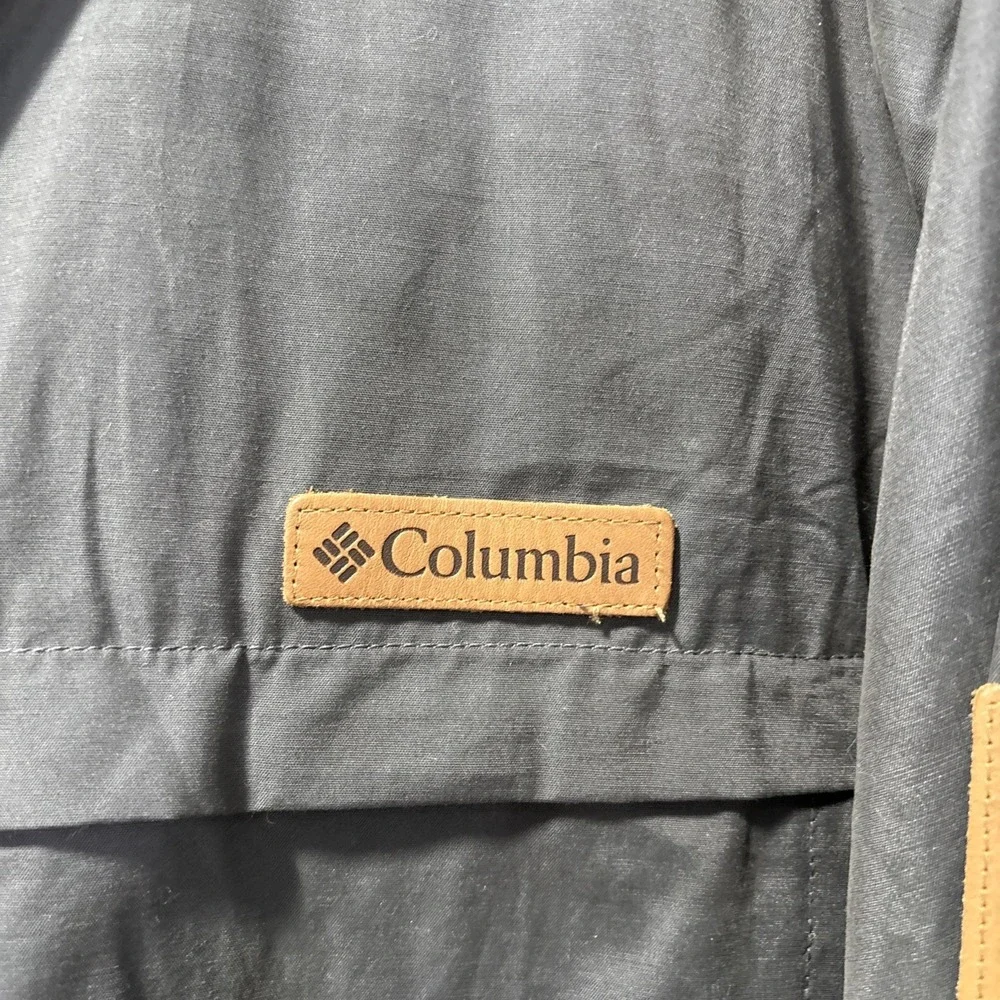 Columbia Men's Full Zip‎ Hooded Windbreaker Jacket Gray Cotton Blend Sz 2X